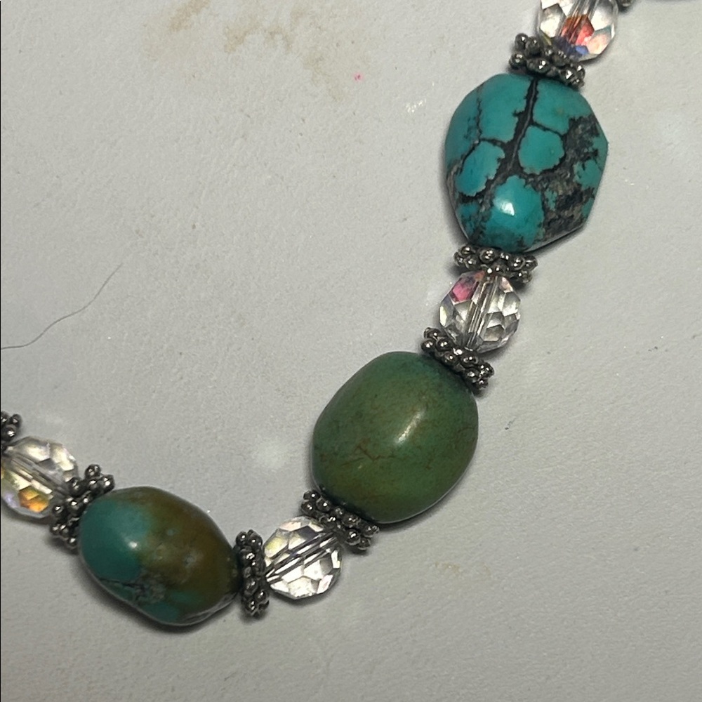 Turquoise Nugget & AB Bracelet - Picture 4 of 11